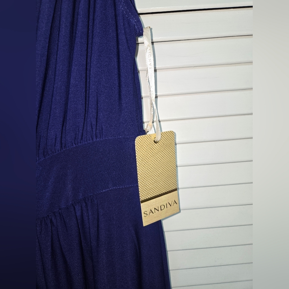 Sandiva Women's M Elegant Navy Blue Dress NEW - Picture 3 of 10